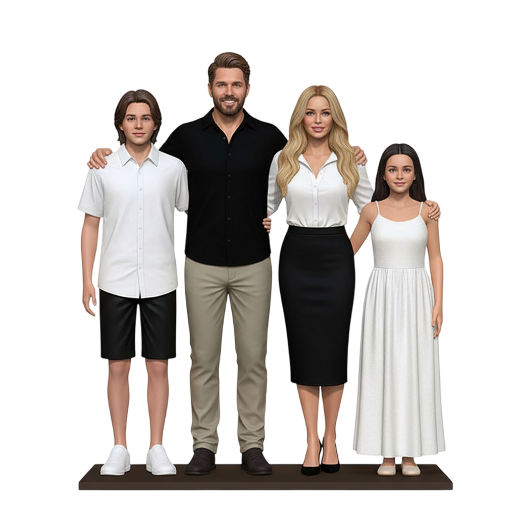 Family Group Customized High-Precision 3D Printed Full-Color Resin Figurine