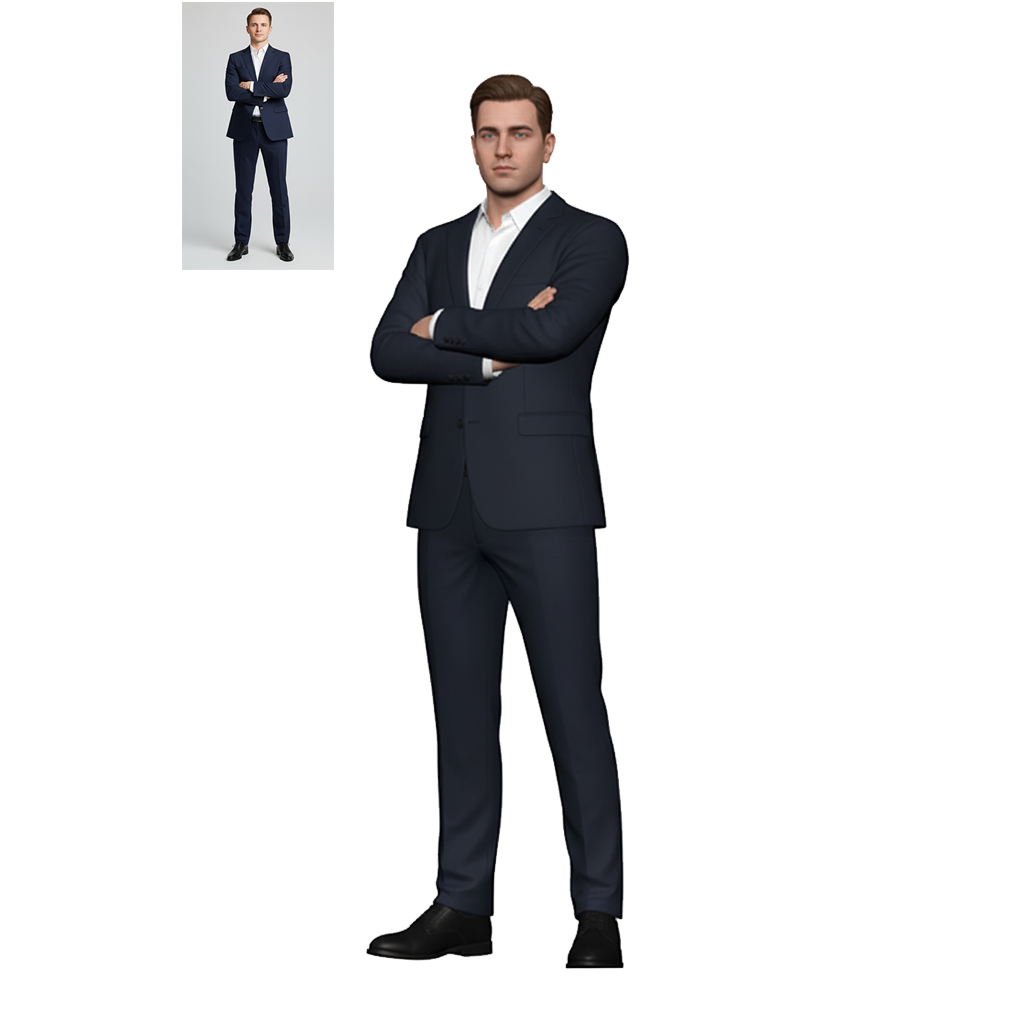 Executive Style 3D Printed Full-Color Resin Business Elegance Figurine