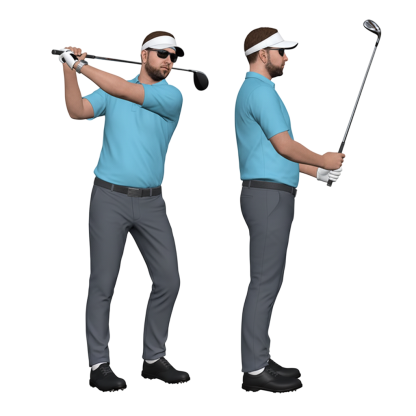 Customized Ultra-High-Definition 3D Printed Full-Color Resin Golf Swing Figurine