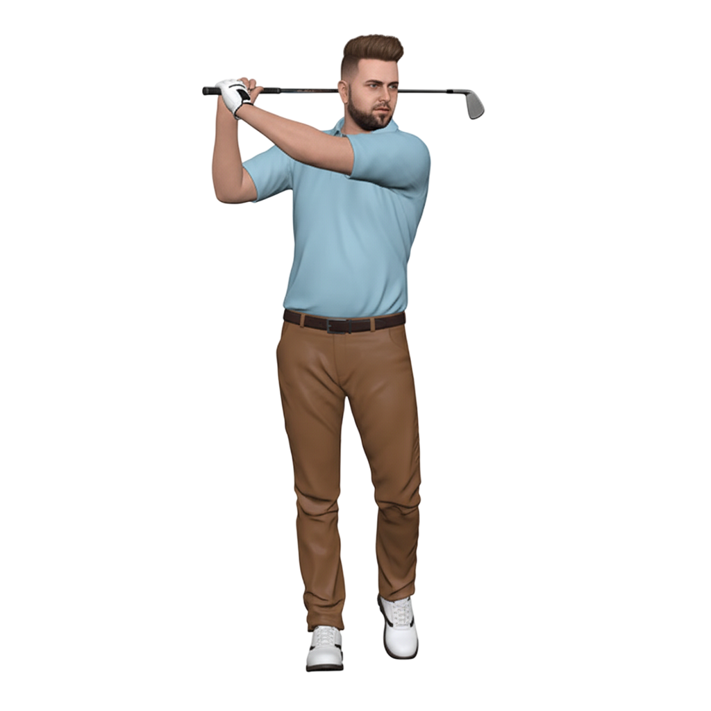 Customized Ultra-High-Definition 3D Printed Full-Color Resin Golf Swing Figurine