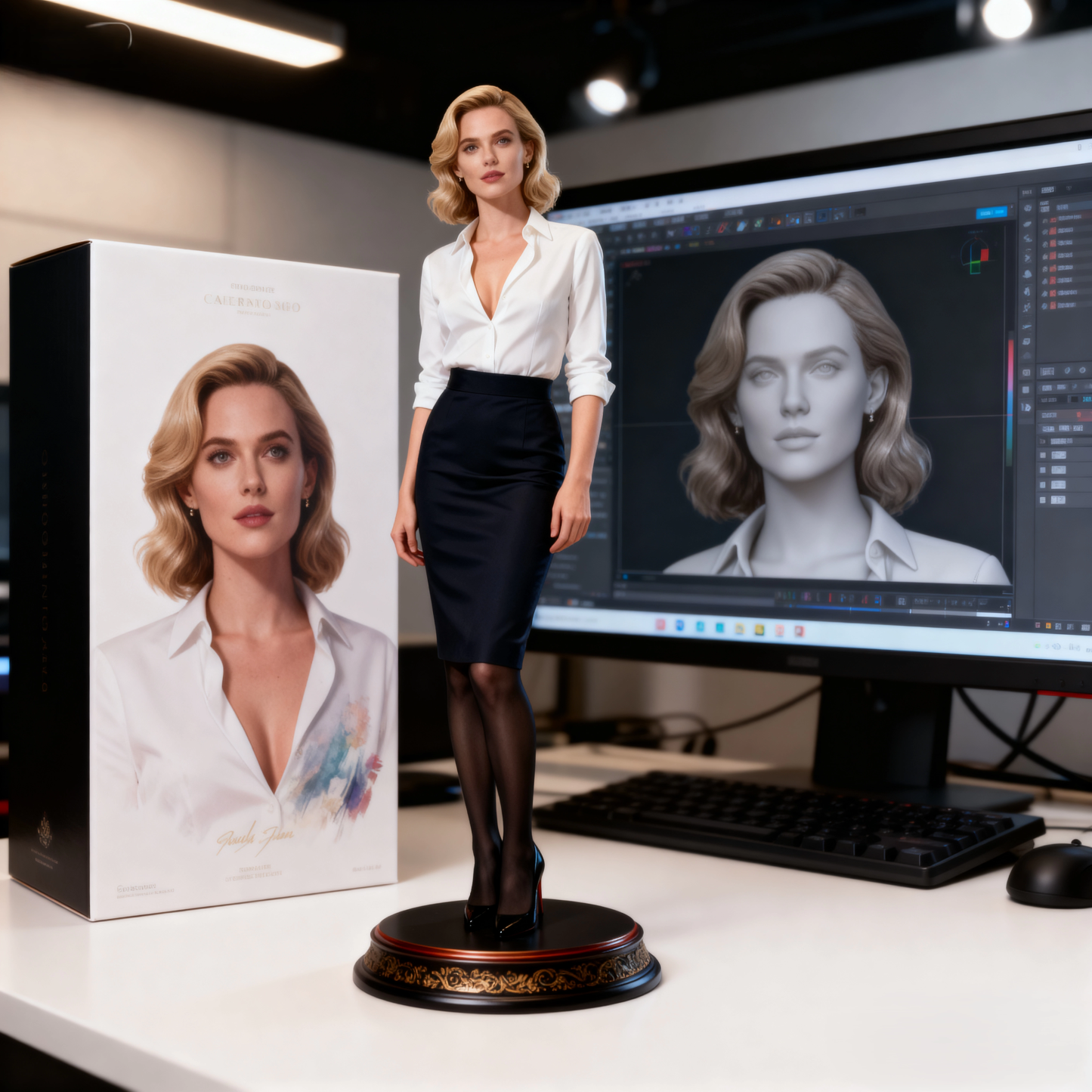 Customized ultra-high-end high-precision restoration 3D printing full-color resin commemorative gift doll model