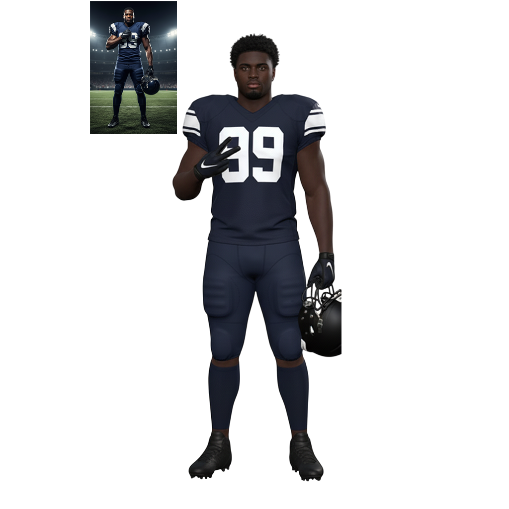 Rugby Charge Figurine Customized Ultra-High-Definition 3D Printed Full-Color Resin 