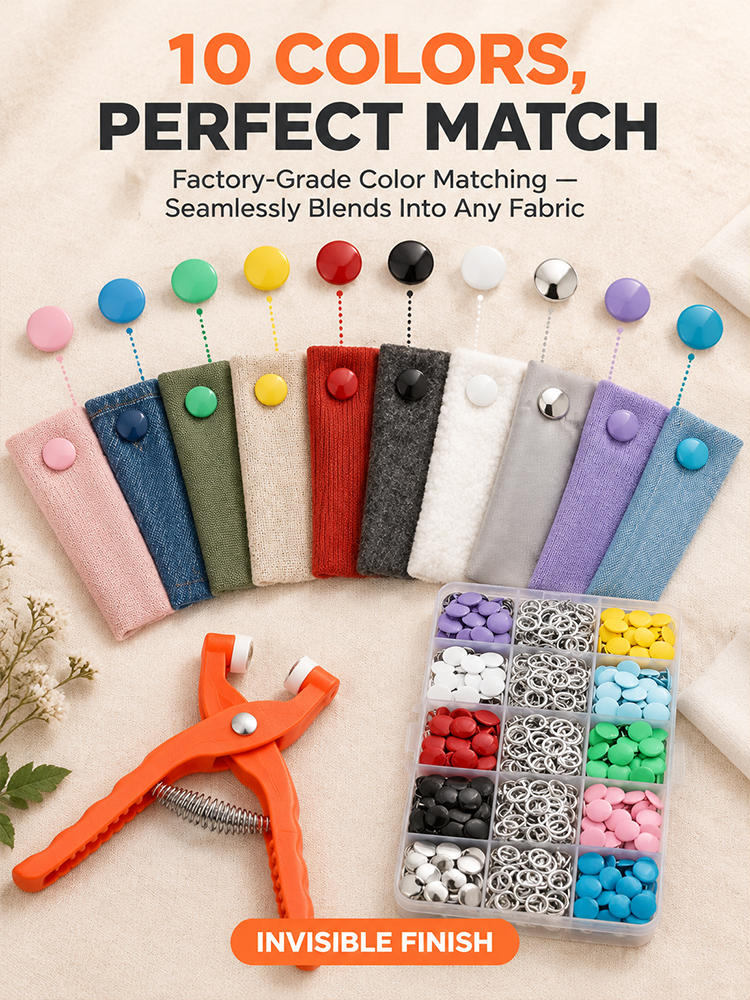 🧰 ⚡ 1-Second No-Sew Snap Tool fixes clothes instantly!