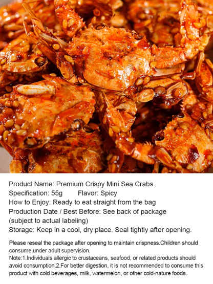 Wild-caught Alaskan deep-sea crabs, produced in an FDA-registered factory, adhering to HACCP and GMP standards, ensuring food safety ☺️