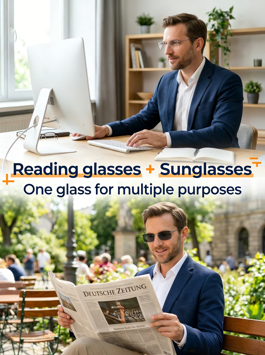 Say goodbye to frequent lens replacements. One pair of smart glasses solves all your farsightedness, nearsightedness, and outdoor sun protection needs.