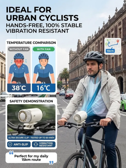 🚀 Active Ice Cooling: Clip on to drop 20°F instantly, No more outdoor sweat!
