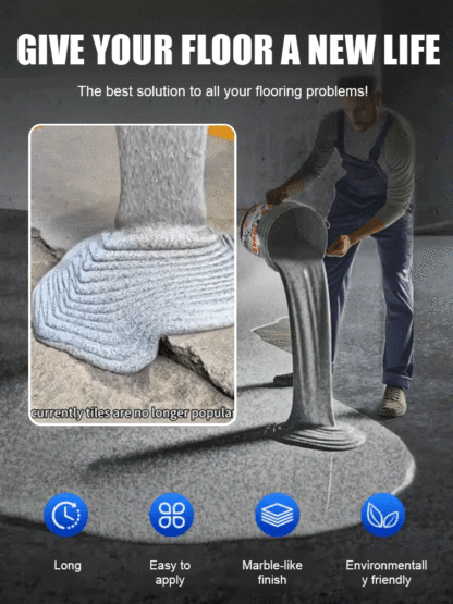 🔥 8H hardness + 45° anti-slip, 12-hour DIY self-leveling, save half the cost of tiles! ✨