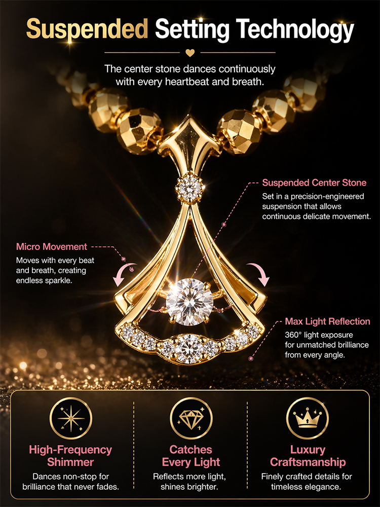 🚀 Dancing Crystal Necklace: Wear daily to sparkle with every move, No more dull outfits!