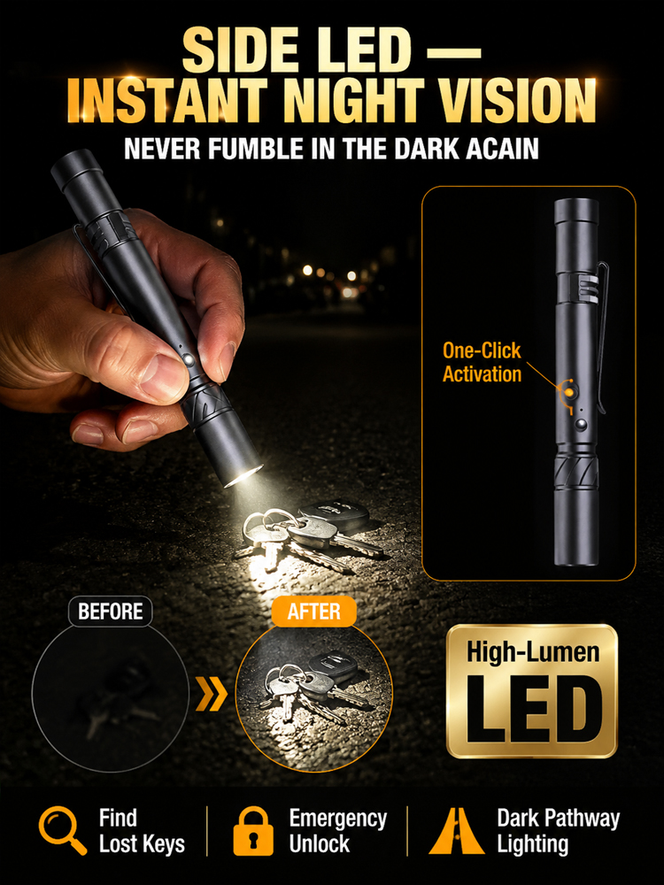 🚀 1000LM Pocket Penlight: 1-Click to 500ft Beam, No More Fumbling in the Dark!