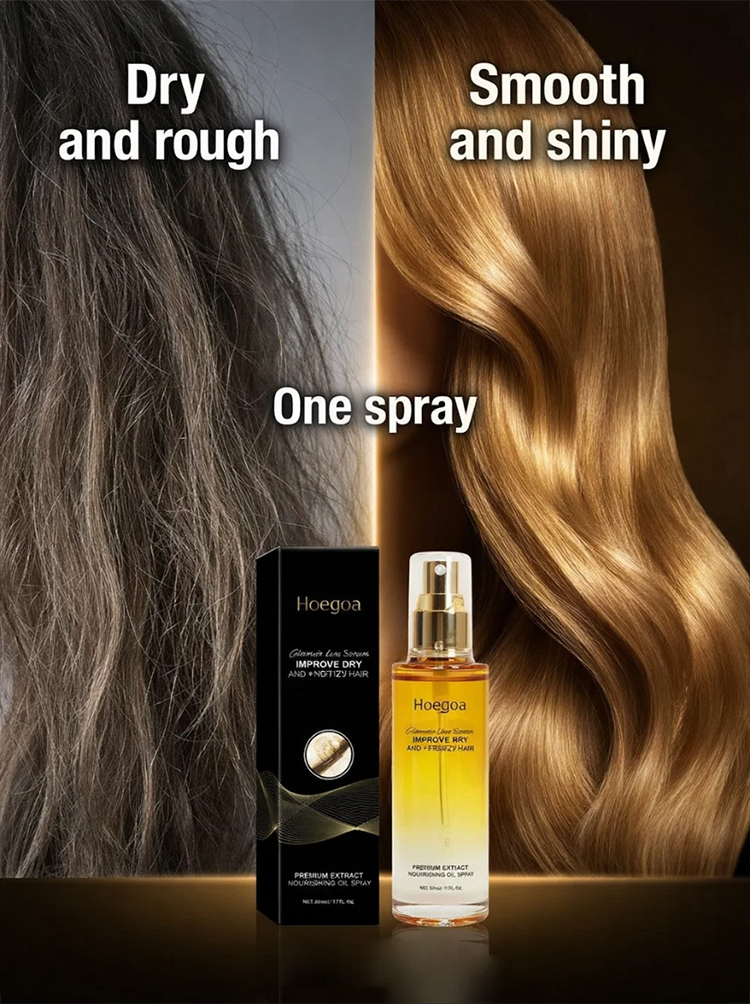 Transform "straw hair" into liquid silk in 3 seconds ✨ Experience "nano spray 💧 One spray wipes away 10 years of frizz and damage 💥