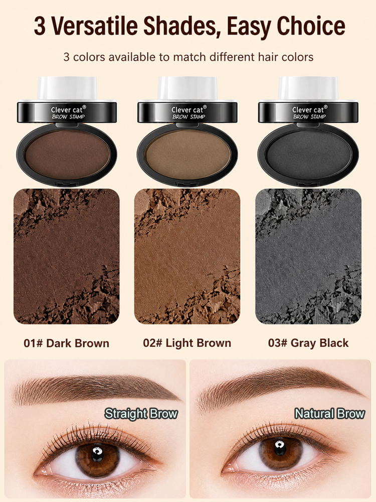 🚀 3-Sec Brow Stamp: 1 Press to Symmetric Brows, No more Uneven Makeup!