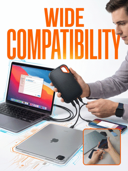 [Transfer 3 movies per second] Ultra-thin high-speed solid-state drive, 64TB large-capacity portable hard drive! Stores approximately 12 million high-definition photos and 12,000 high-definition movies.