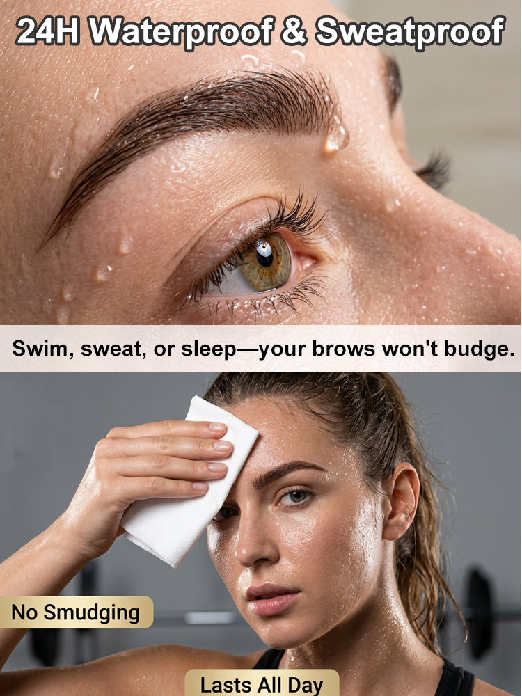 🚀 3-Sec Brow Stamp: 1 Press to Symmetric Brows, No more Uneven Makeup!