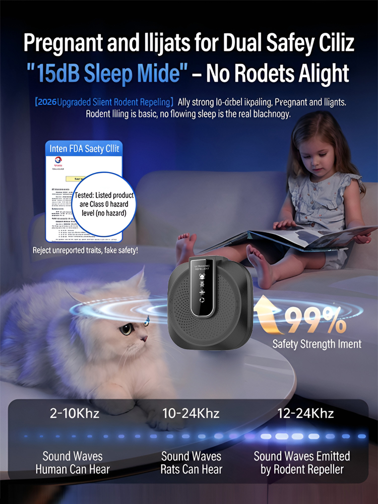 🧑🔬Recommended by American research experts, this variable frequency ultrasonic rodent repellent helps you say goodbye to rodent infestations!🦷