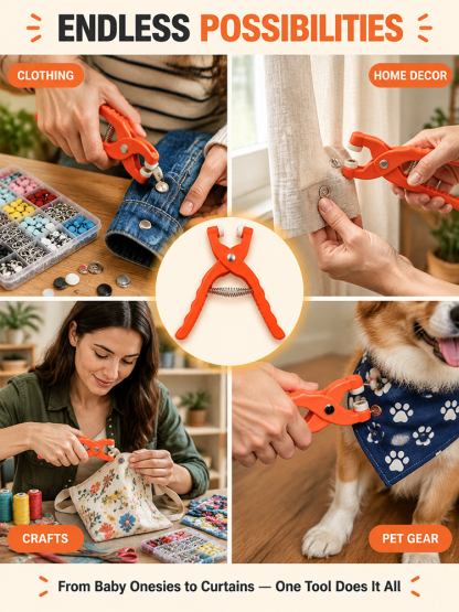 🧰 ⚡ 1-Second No-Sew Snap Tool fixes clothes instantly!