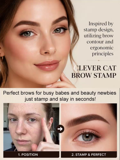 🚀 3-Sec Brow Stamp: 1 Press to Symmetric Brows, No more Uneven Makeup!