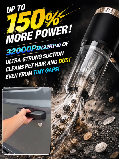 🚀 2-in-1 Power Pro: 10s to Clean & Full, No more roadside panic!