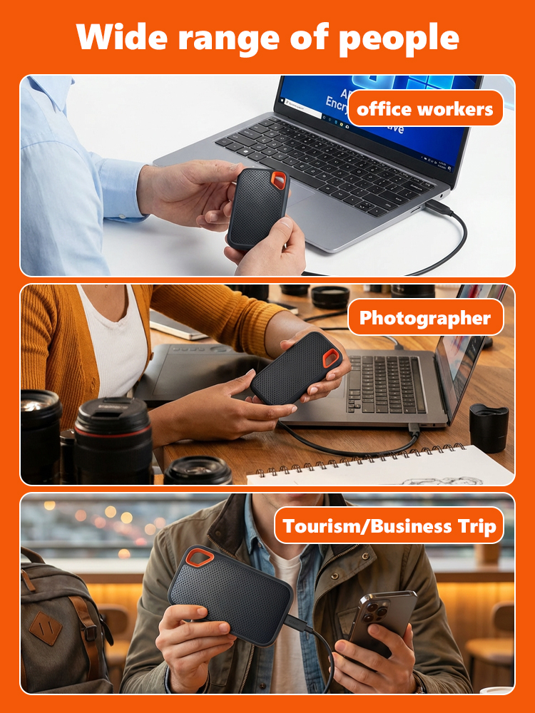 [Transfer 3 movies per second] Ultra-thin high-speed solid-state drive, 64TB large-capacity portable hard drive! Stores approximately 12 million high-definition photos and 12,000 high-definition movies.