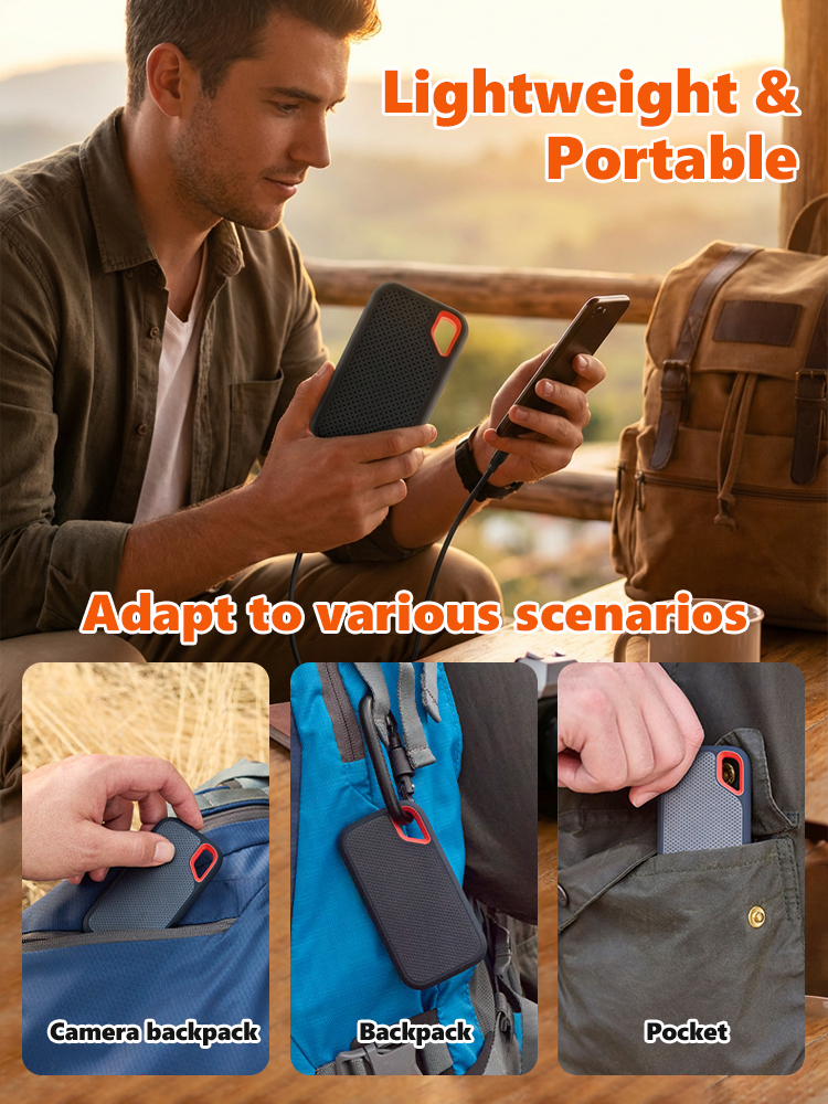 [Transfer 3 movies per second] Ultra-thin high-speed solid-state drive, 64TB large-capacity portable hard drive! Stores approximately 12 million high-definition photos and 12,000 high-definition movies.