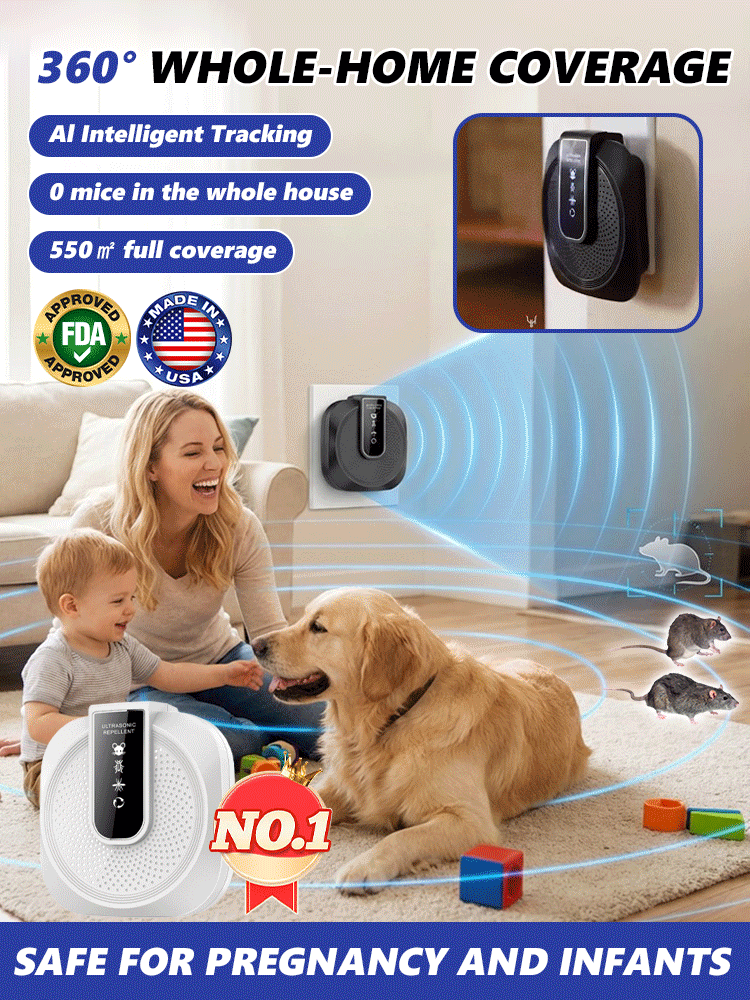🧑🔬Recommended by American research experts, this variable frequency ultrasonic rodent repellent helps you say goodbye to rodent infestations!🦷