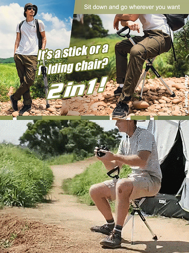 🎆【Free Trial】Outdoor foldable crutch chair for the elderly✨