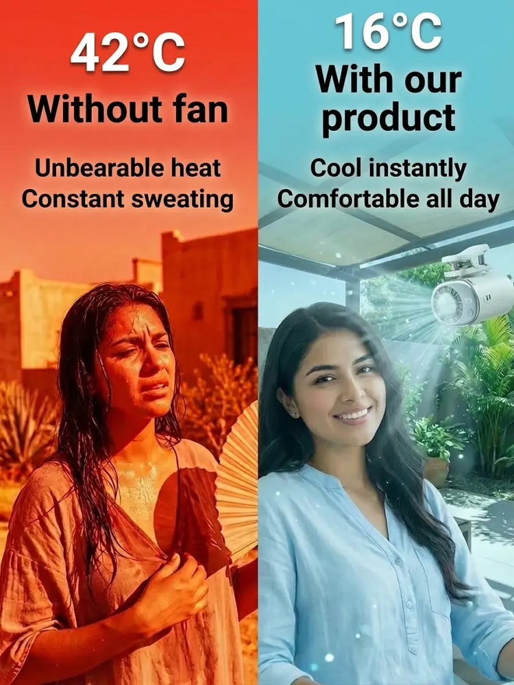 🚀 Active Ice Cooling: Clip on to drop 20°F instantly, No more outdoor sweat!