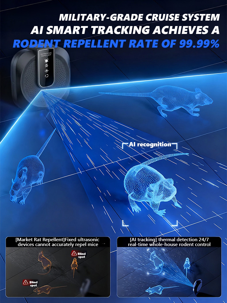 🧑🔬Recommended by American research experts, this variable frequency ultrasonic rodent repellent helps you say goodbye to rodent infestations!🦷