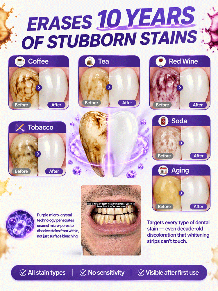 🔬 ⚡ Clinical-grade purple nano-crystals obliterate 10-year stains in 30s!