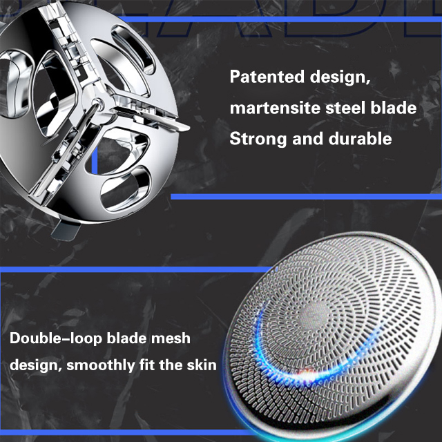 🪒1-hour charging⚡, 180-day battery life🔋, 6-blade martensitic steel blade, honeycomb 360° blade mesh🔄, won't snag hair or hurt skin, waterproof and portable💧 super easy to use✨