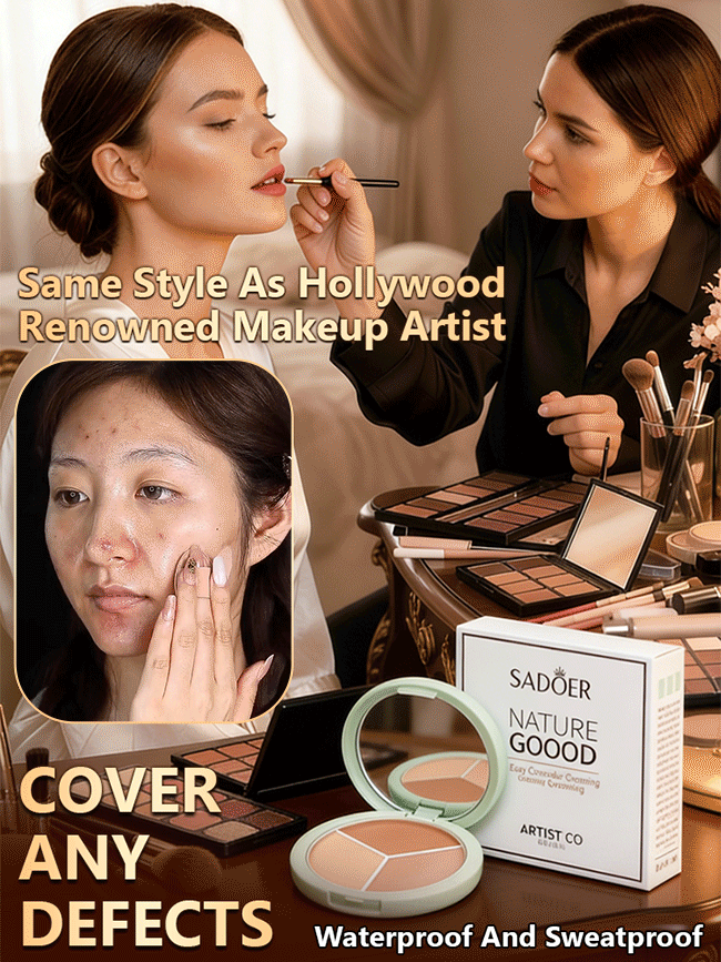 Dermatologist Recommended👨‍⚕️, 10-second skin-renewing effect, three-color high-definition concealer palette. 🎨✨