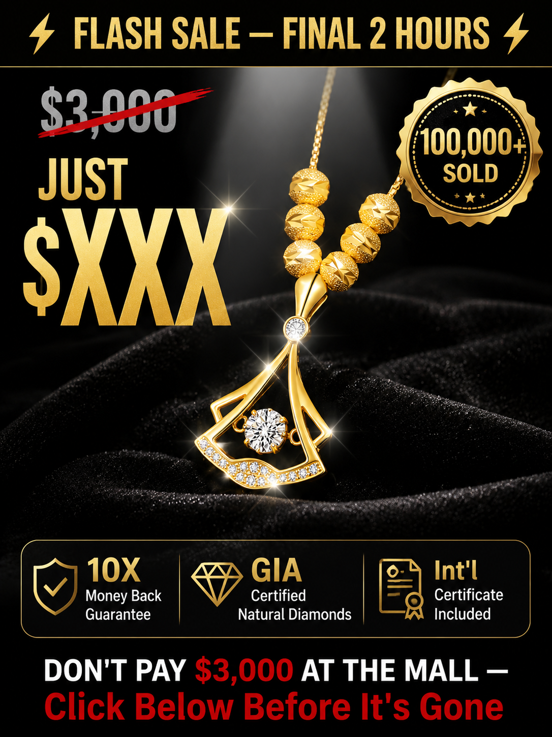 🚀 Dancing Crystal Necklace: Wear daily to sparkle with every move, No more dull outfits!