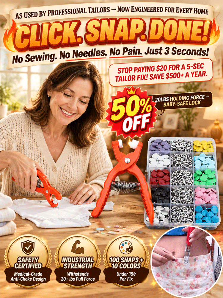 🧰 ⚡ 1-Second No-Sew Snap Tool fixes clothes instantly!