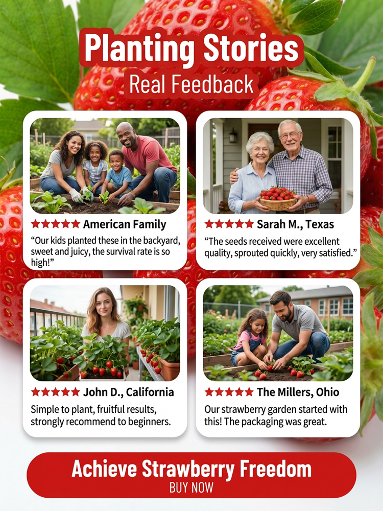 🍓Potted Strawberry Seedlings - Sweet, Juicy, and Nutritious🍃 Helps Lower Blood Sugar✅ Free Trial - Full Refund if Unsatisfied🎁