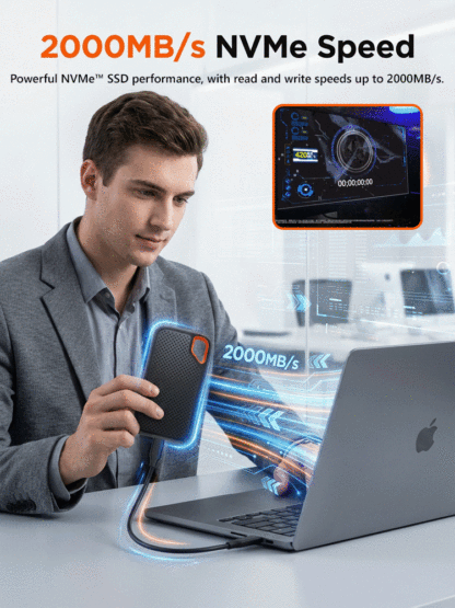 [Transfer 3 movies per second] Ultra-thin high-speed solid-state drive, 64TB large-capacity portable hard drive! Stores approximately 12 million high-definition photos and 12,000 high-definition movies.