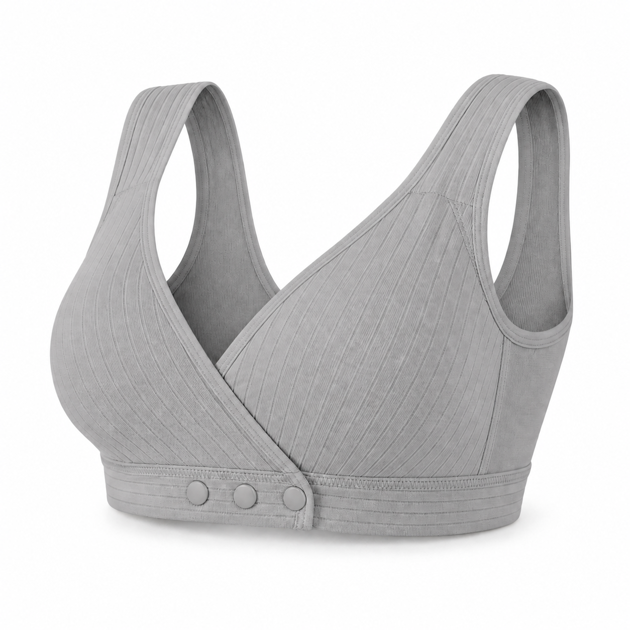 3-Button Front-Closure Wireless Comfort Bra