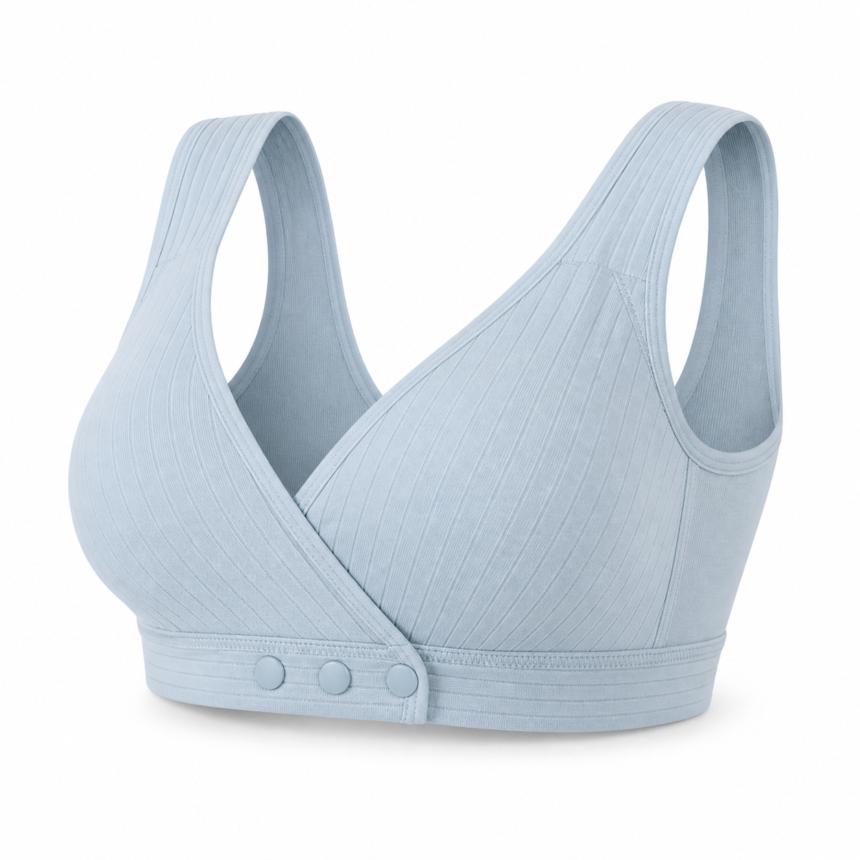 3-Button Front-Closure Wireless Comfort Bra