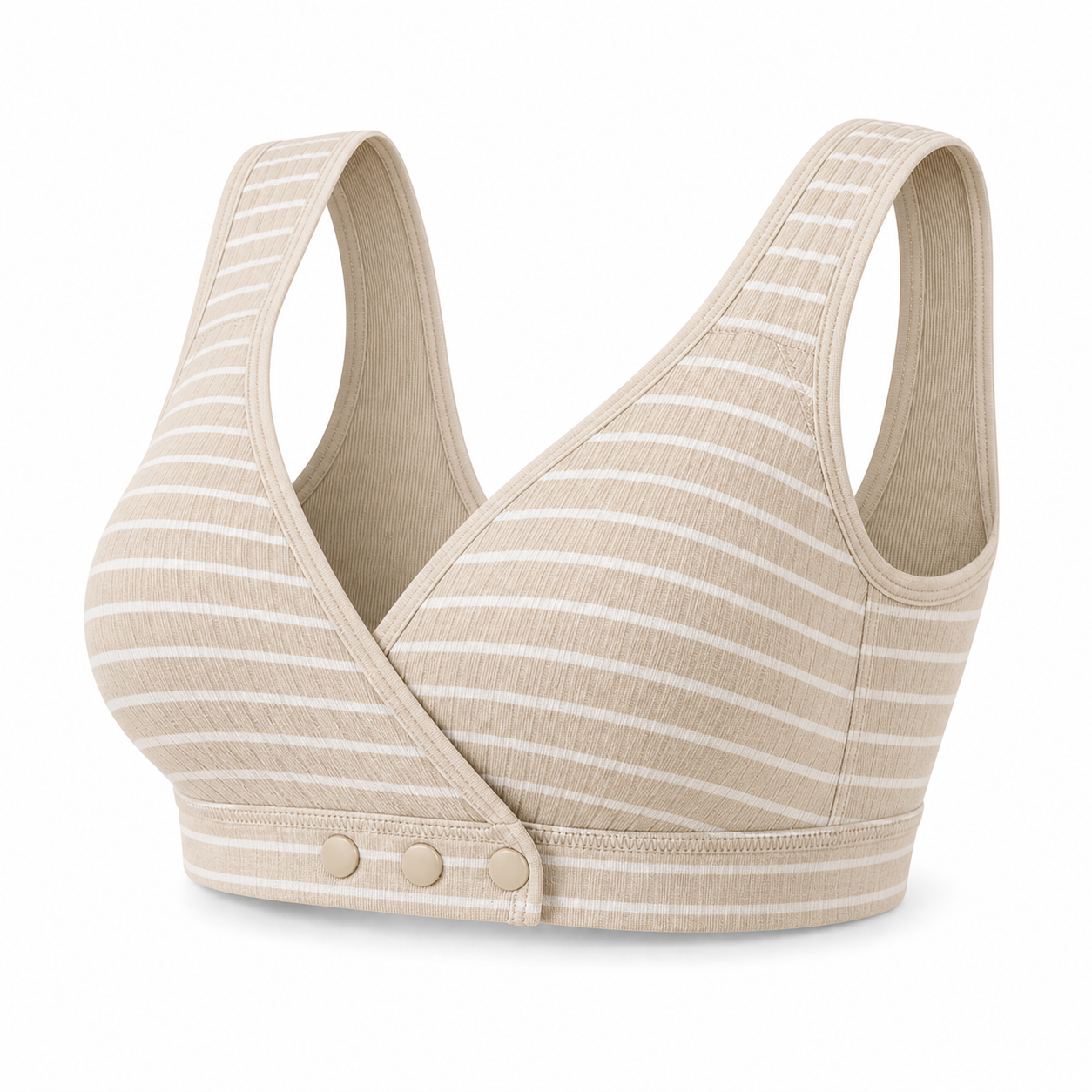 3-Button Front-Closure Wireless Comfort Bra