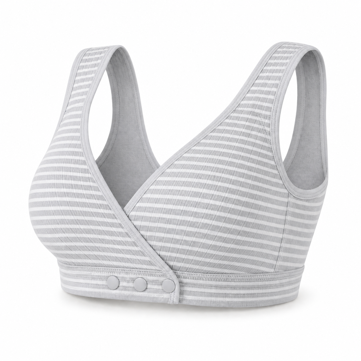 3-Button Front-Closure Wireless Comfort Bra