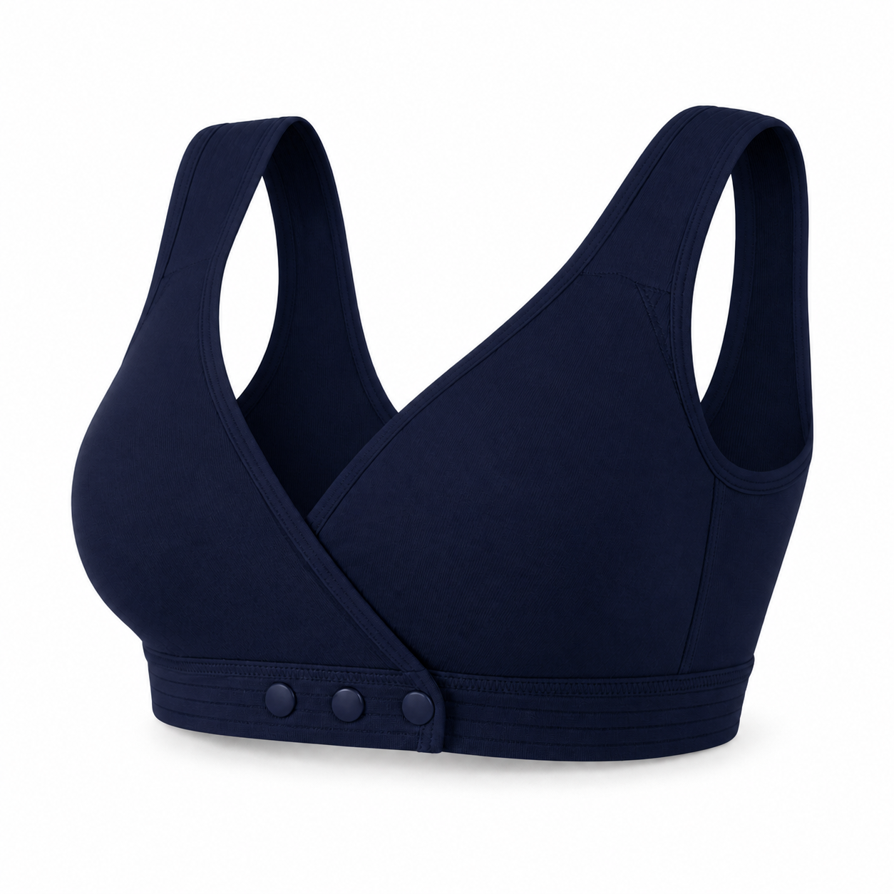 3-Button Front-Closure Wireless Comfort Bra