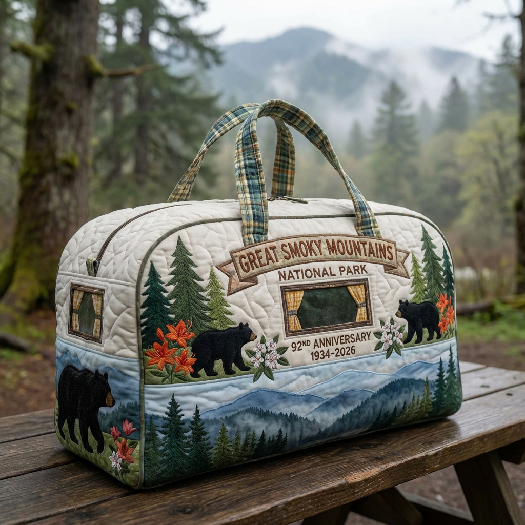🔥 Last Day 45% OFF - Great Smoky Mountains 92nd Anniversary Quilted Weekender Bag