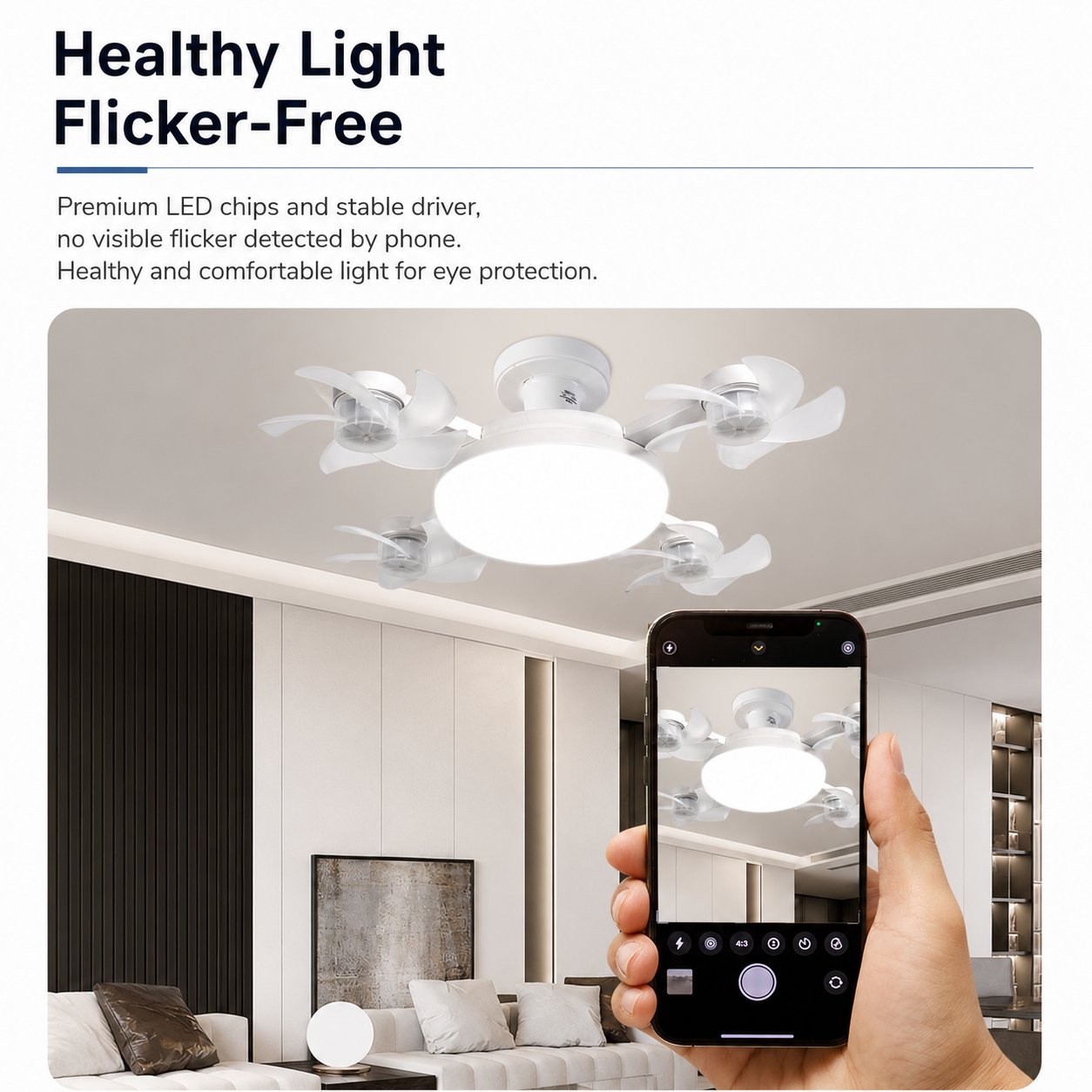 💡 Ceiling Fan with E27 Socket – Silent 2-in-1 LED Fan with Remote Control – Cool & Light in One 🏠