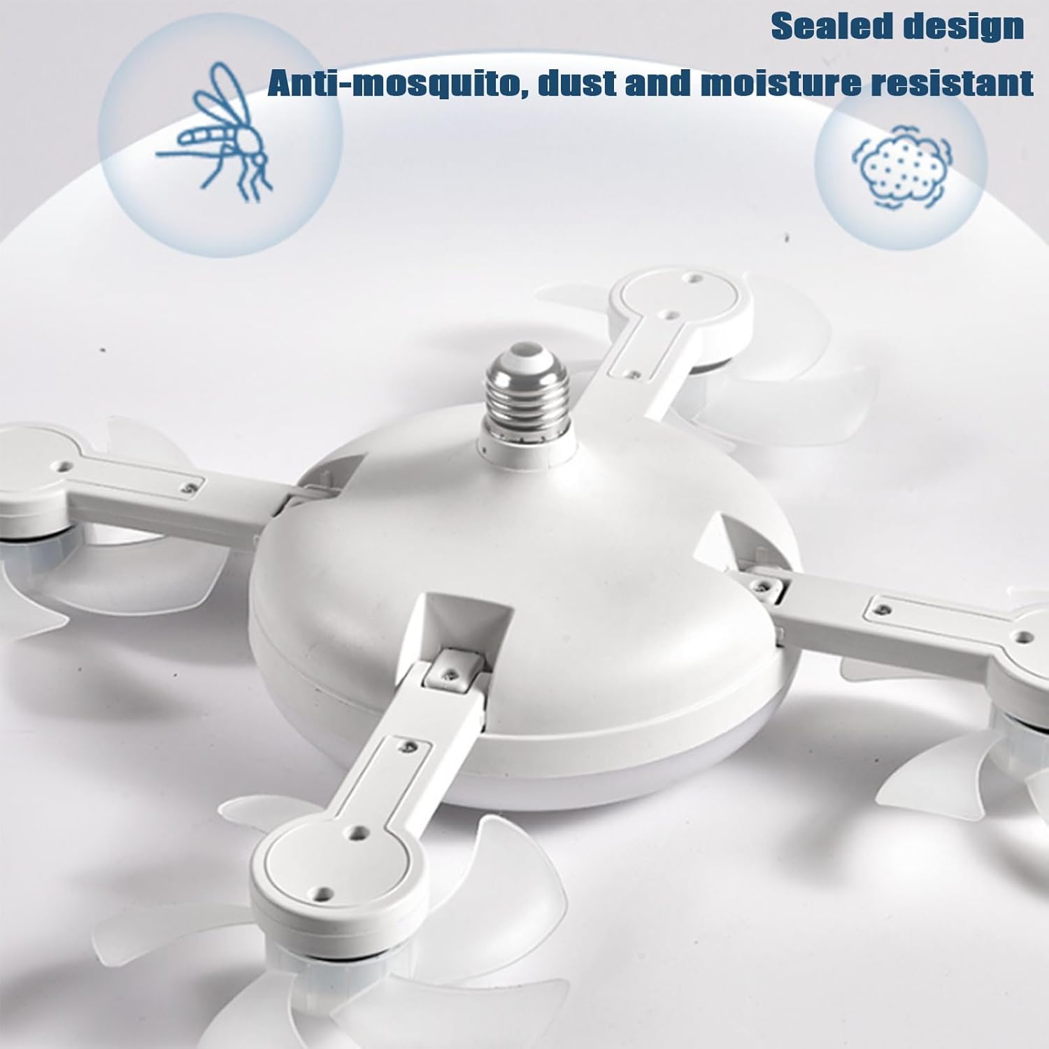 💡 Ceiling Fan with E27 Socket – Silent 2-in-1 LED Fan with Remote Control – Cool & Light in One 🏠