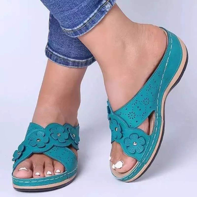 Womens Arch Support Floral Sandals Vintage Wedge Sandals
