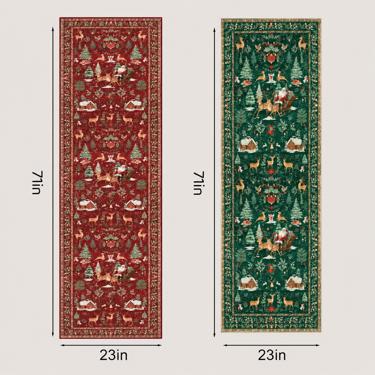 🎄Bring The Christmas Magic Home Early - 🔥Christmas Reindeer & Trees Runner Mat