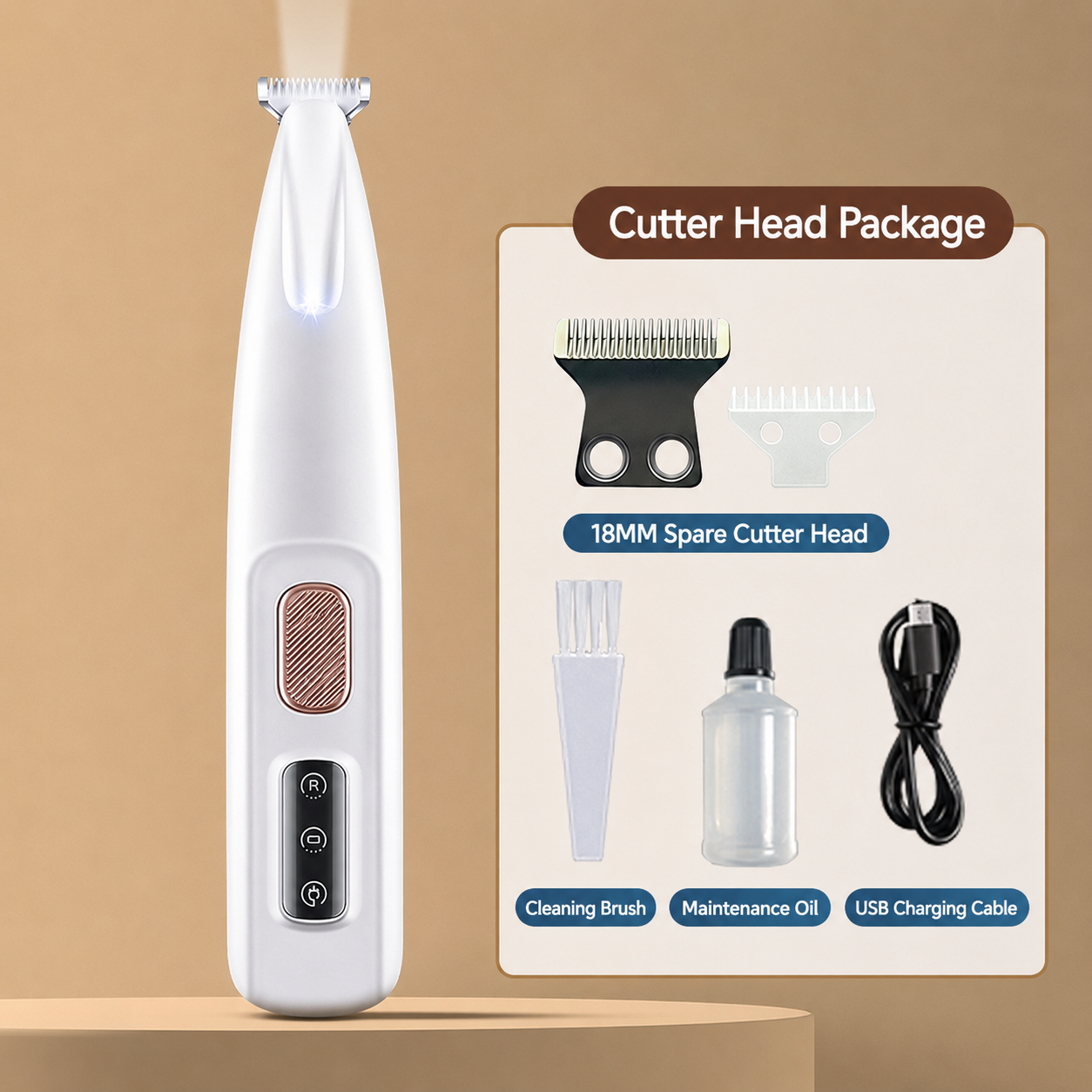 ✂️Precision Pet Trimmer – Safe Grooming for Paws, Eyes & Tail with LED Light🐾