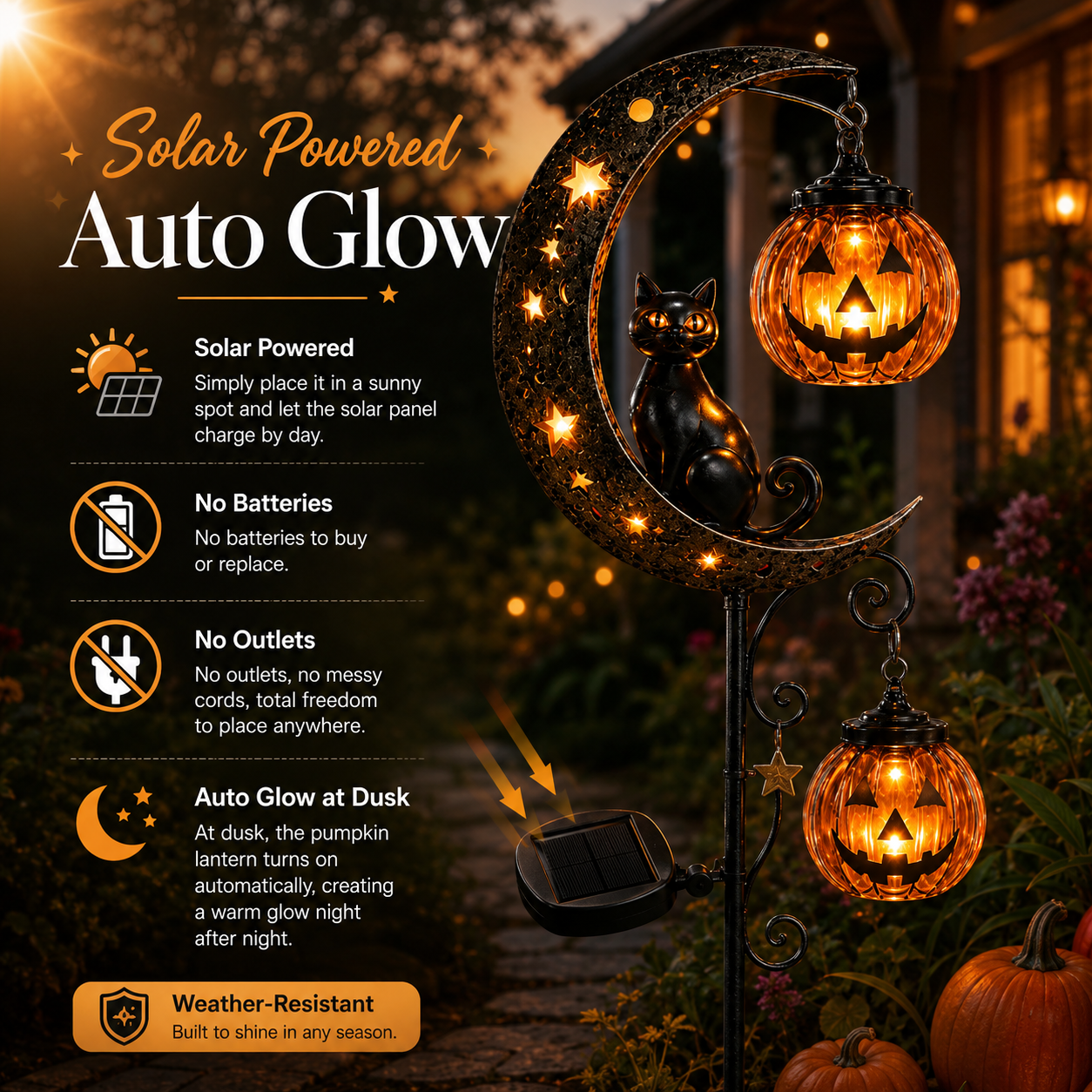 🎃Halloween Early Bird-Pumpkin Moon Garden Stake Light
