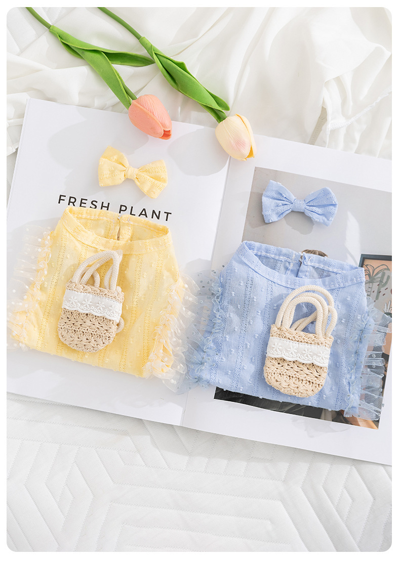 Tranquil Pastoral & Elegant Lady Style - Pet Two-Legged Tank Top with Crossbody Bag for Small/Medium Dogs & Cats-BELLEPAW