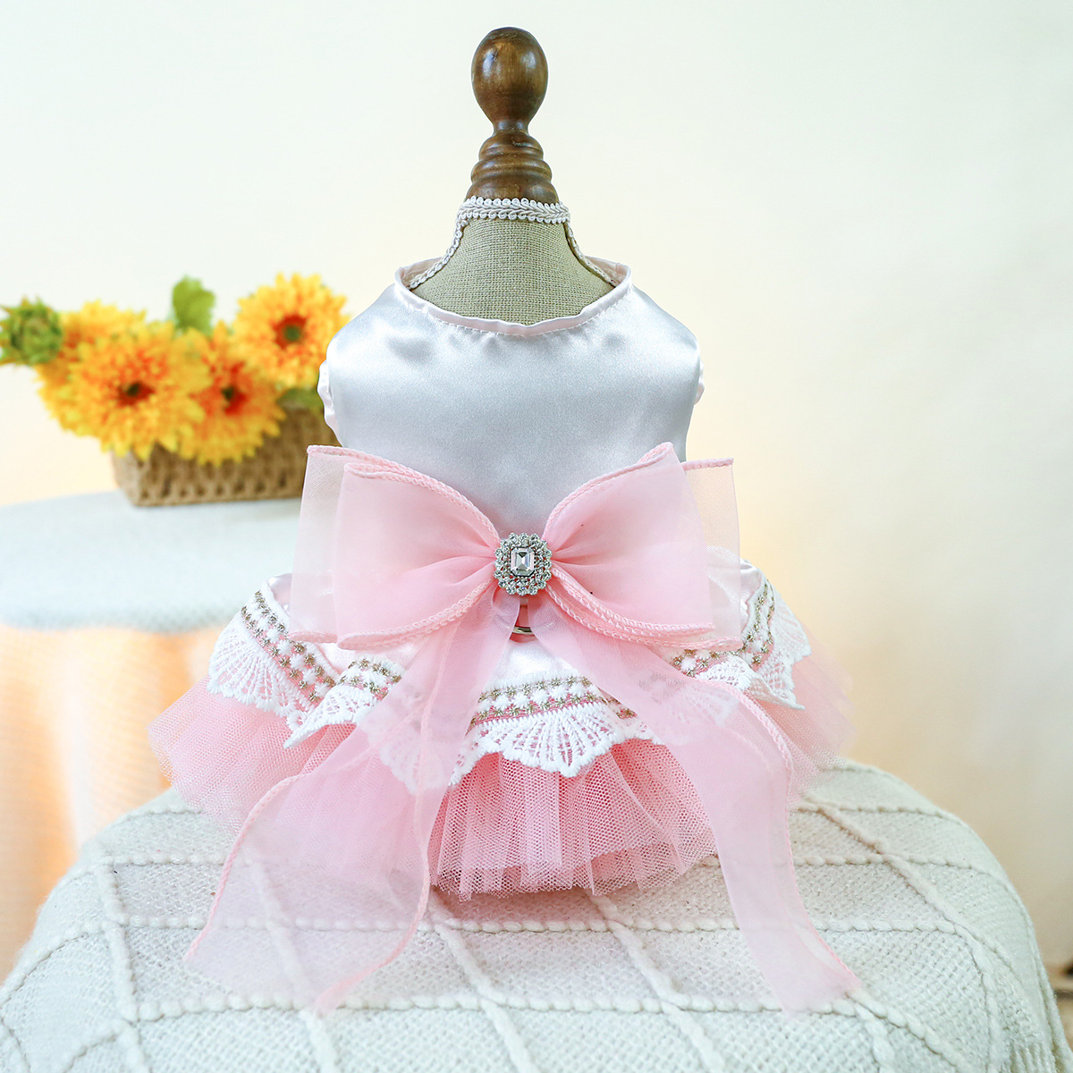 New SS Pet Princess Dress - Bow Accent | For Small & Medium Toy Breeds