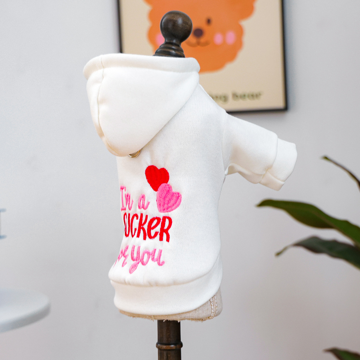 Bellepaw Pet "I'm a Sucker for You" Valentine's Day Embroidered Hoodie