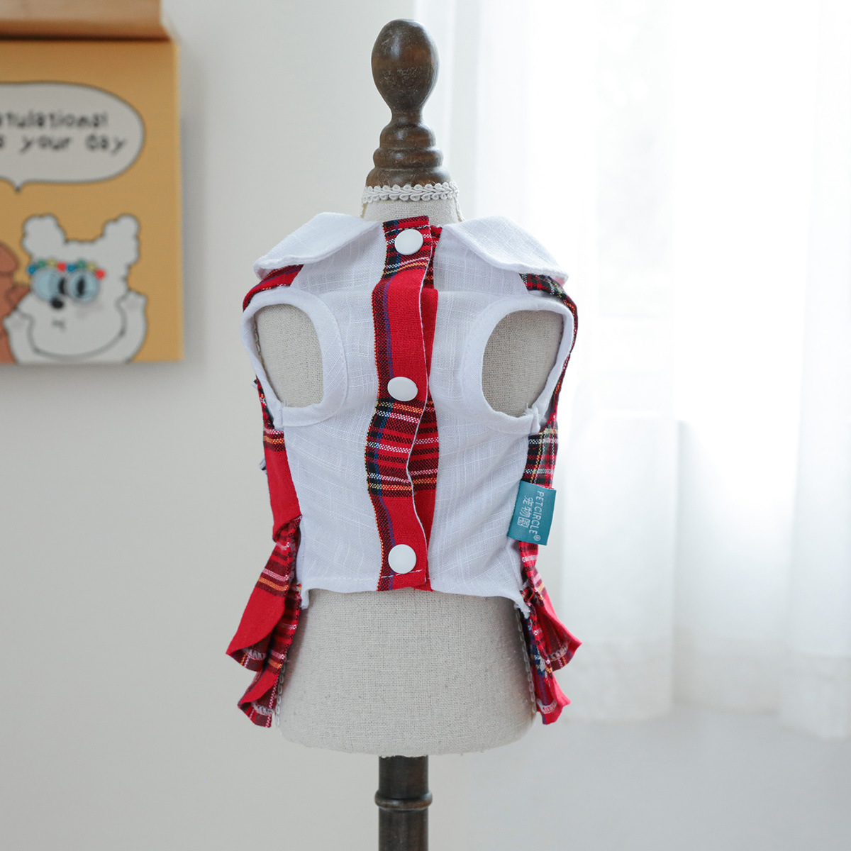 Bellepaw Pet Preppy Red Plaid Academy Dress